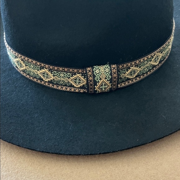 Peter Grimm Black Fedora Hat Unisex Style, 100% Wool Felt, Embellished Band -OS main image 6